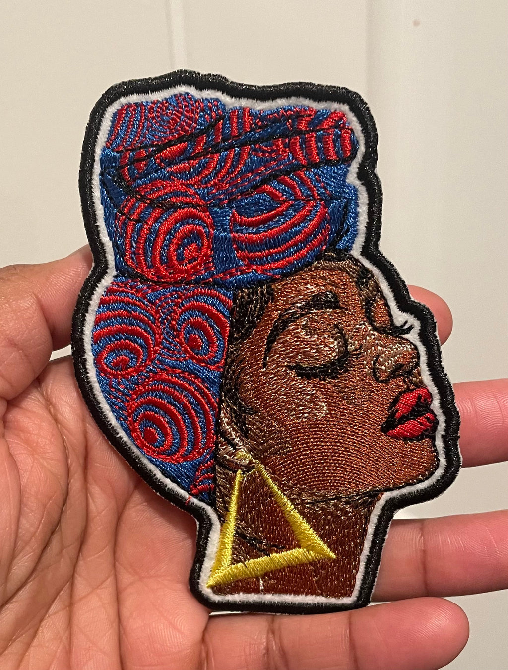 Afro Woman Embroidered Iron-on Patch