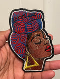 Afro Woman Embroidered Iron-on Patch