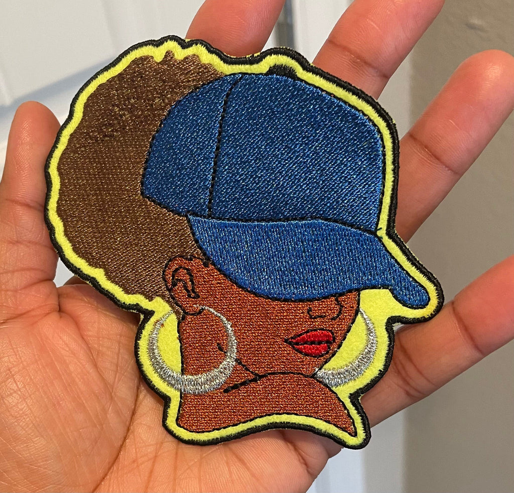 Afro Woman Embroidered Iron-on Patch