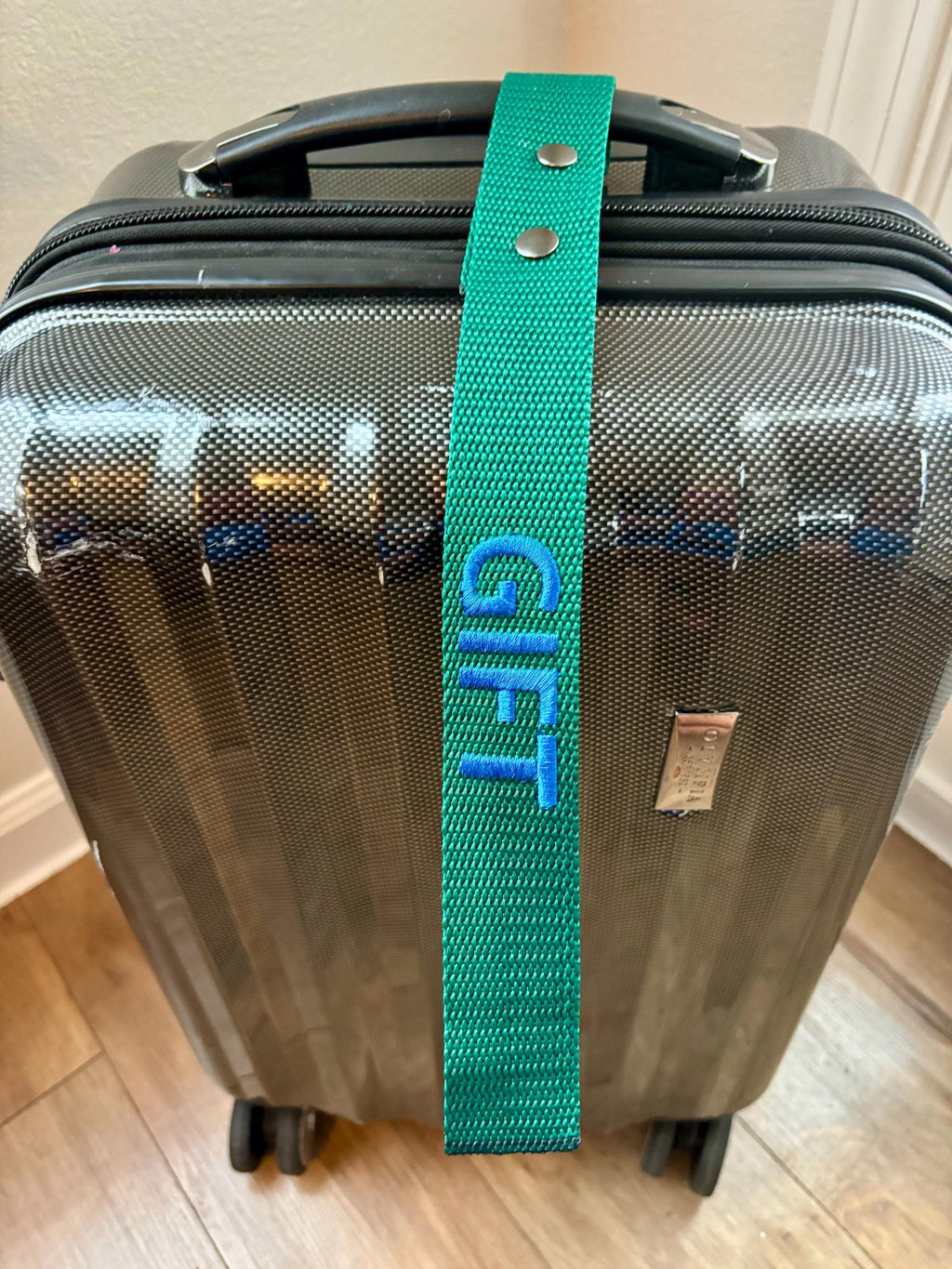 Personalized Custom Embroidered Luggage Tag: Double Sided