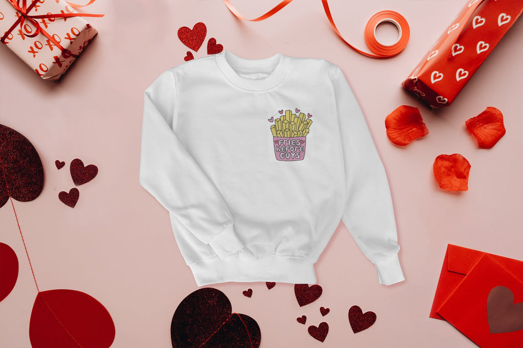Embroidered Fries Before Guys Sweatshirt