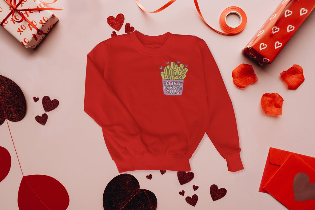 Embroidered Fries Before Guys Sweatshirt