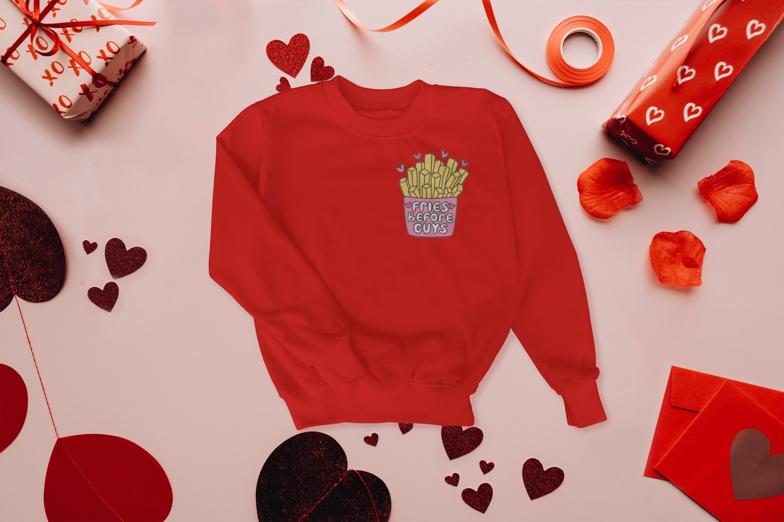 Embroidered Fries Before Guys Sweatshirt