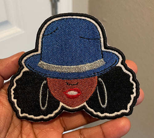 Afro Woman Embroidered Iron-on Patch