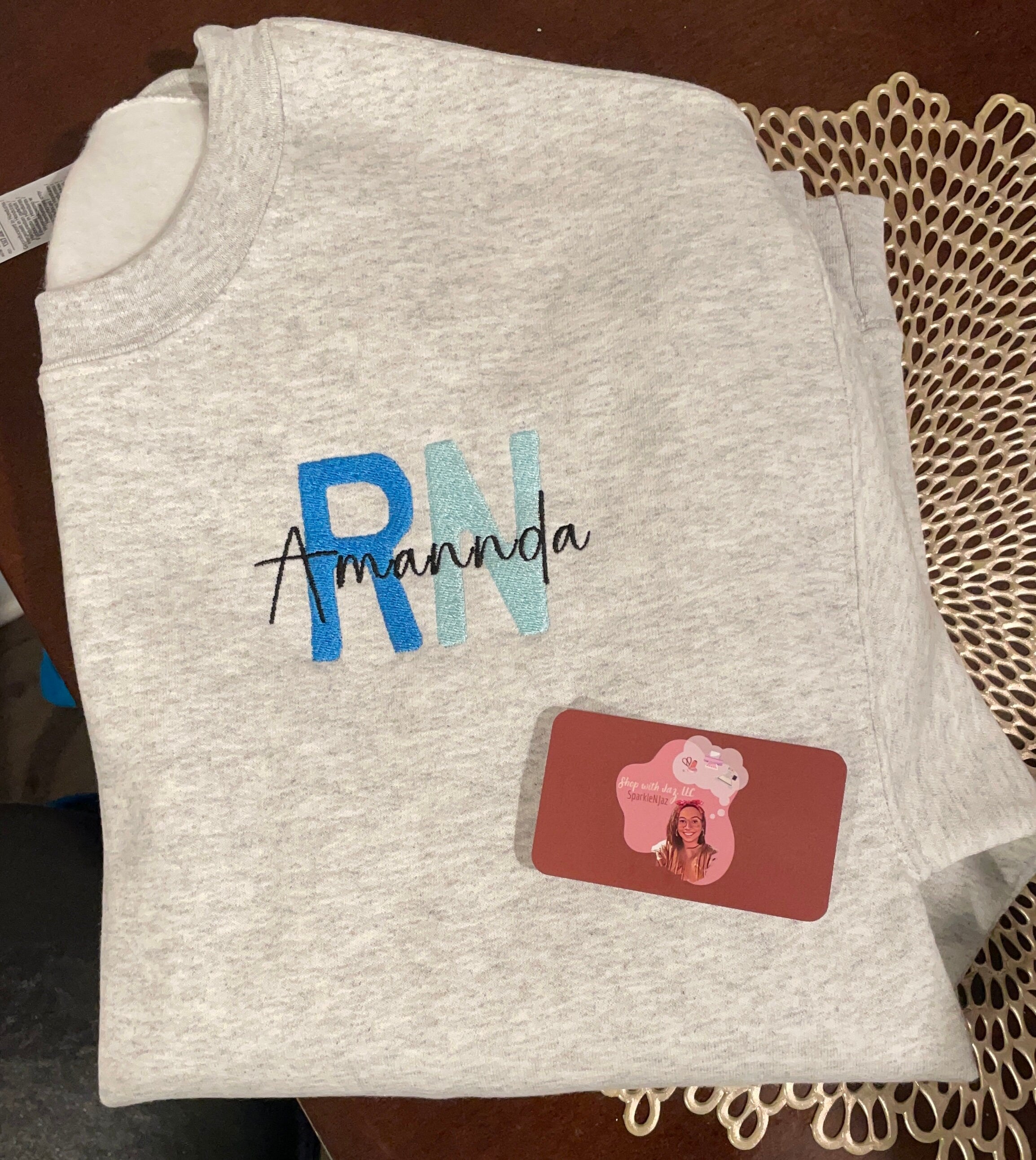 Registered Nurse Personalized Embroidered Crewneck Sweatshirt