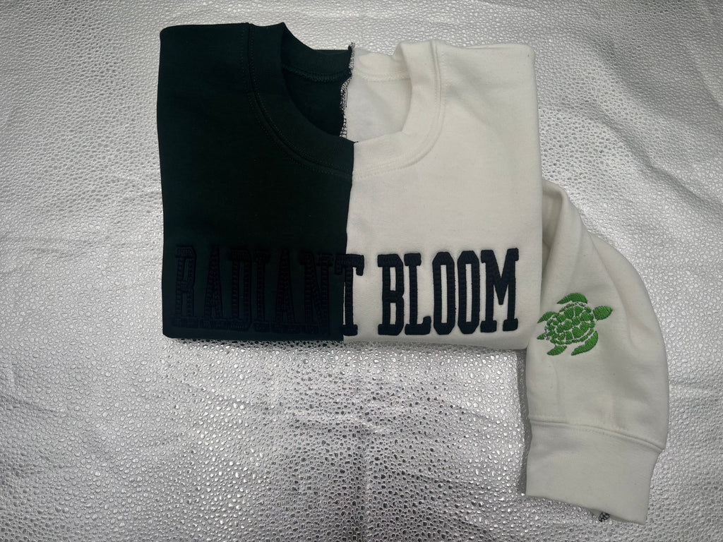 Custom Split Color Crewneck | Personalized Embroidered Sweatshirt