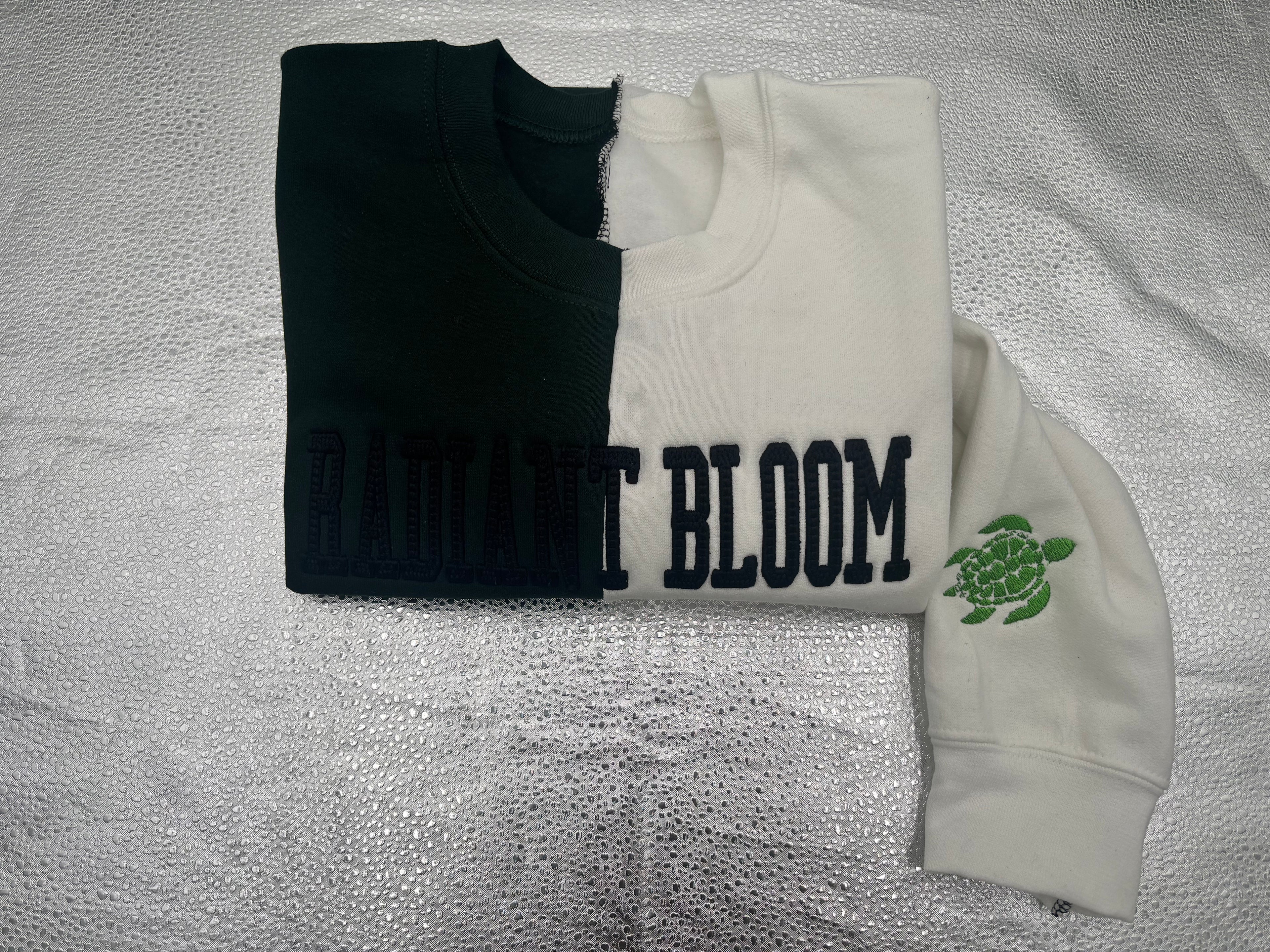 Custom Split Color Crewneck | Personalized Embroidered Sweatshirt