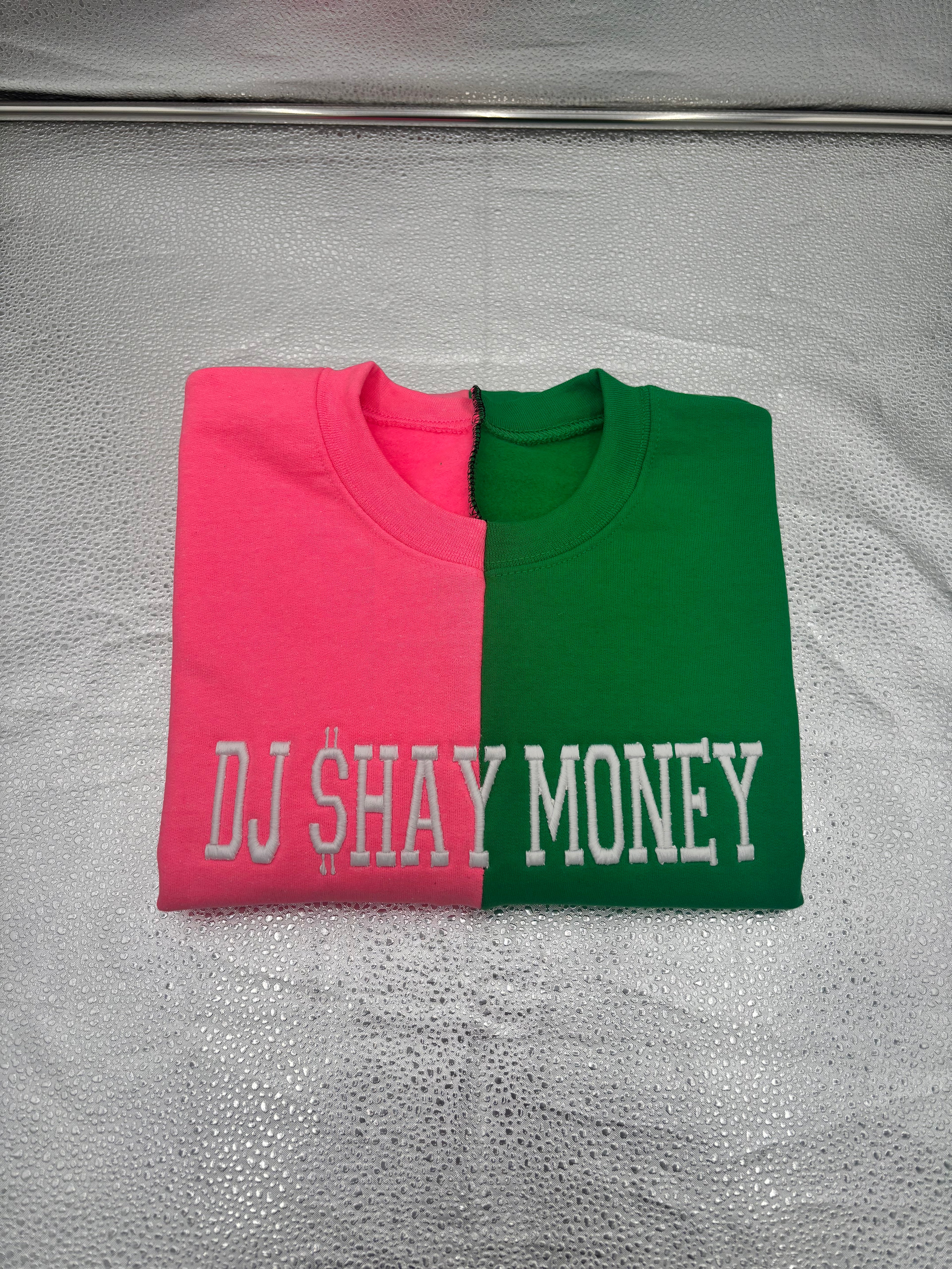 Custom Split Color Crewneck | Personalized Embroidered Sweatshirt