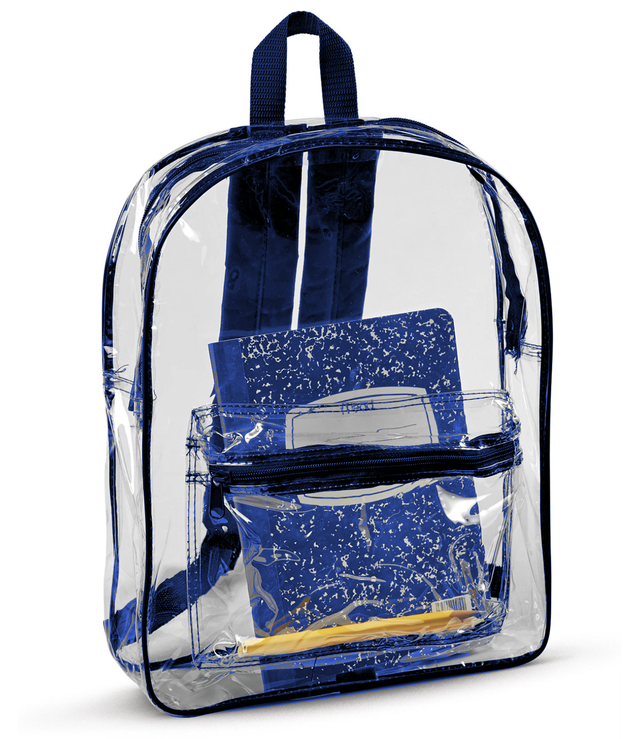 Clear Backpack with Blue Trim