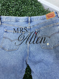 Custom Bridal Jeans| Personalized Mrs. Embroidery
