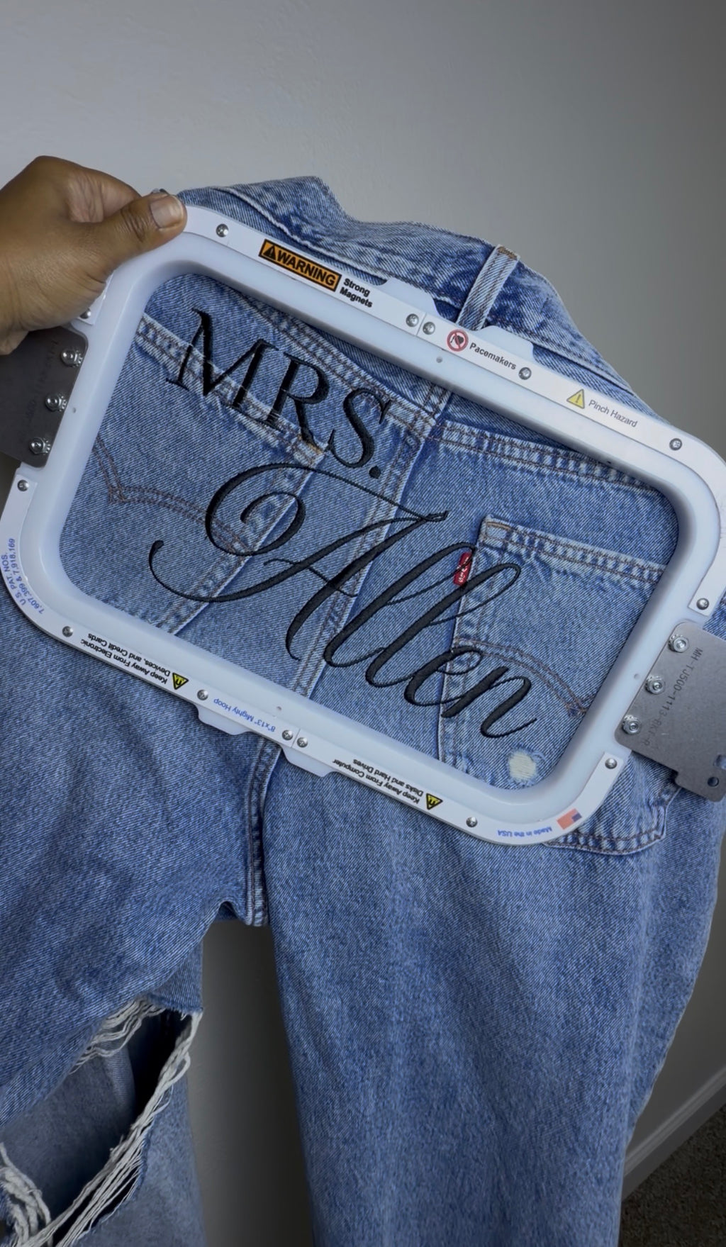 Custom Bridal Jeans| Personalized Mrs. Embroidery