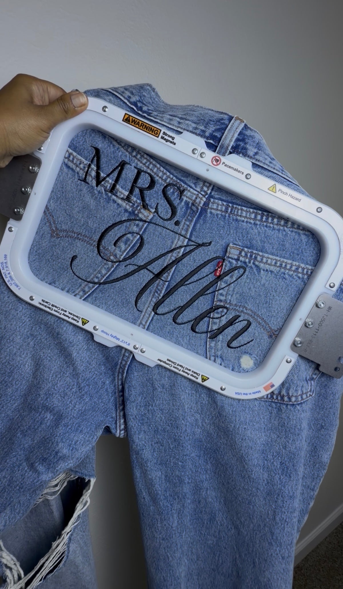 Custom Bridal Jeans| Personalized Mrs. Embroidery