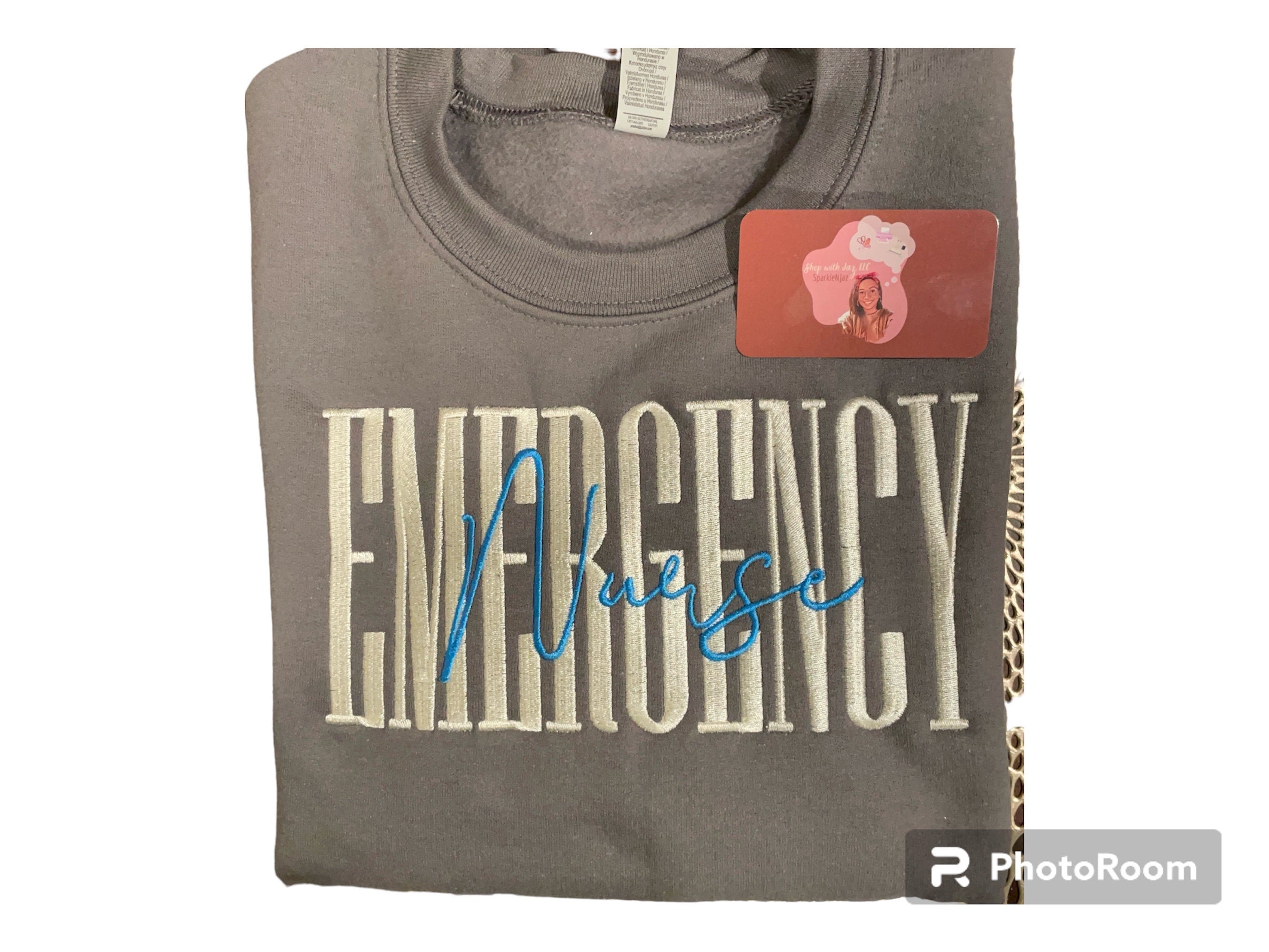 Emergency Room Nurse Embroidered Crewneck Sweatshirt