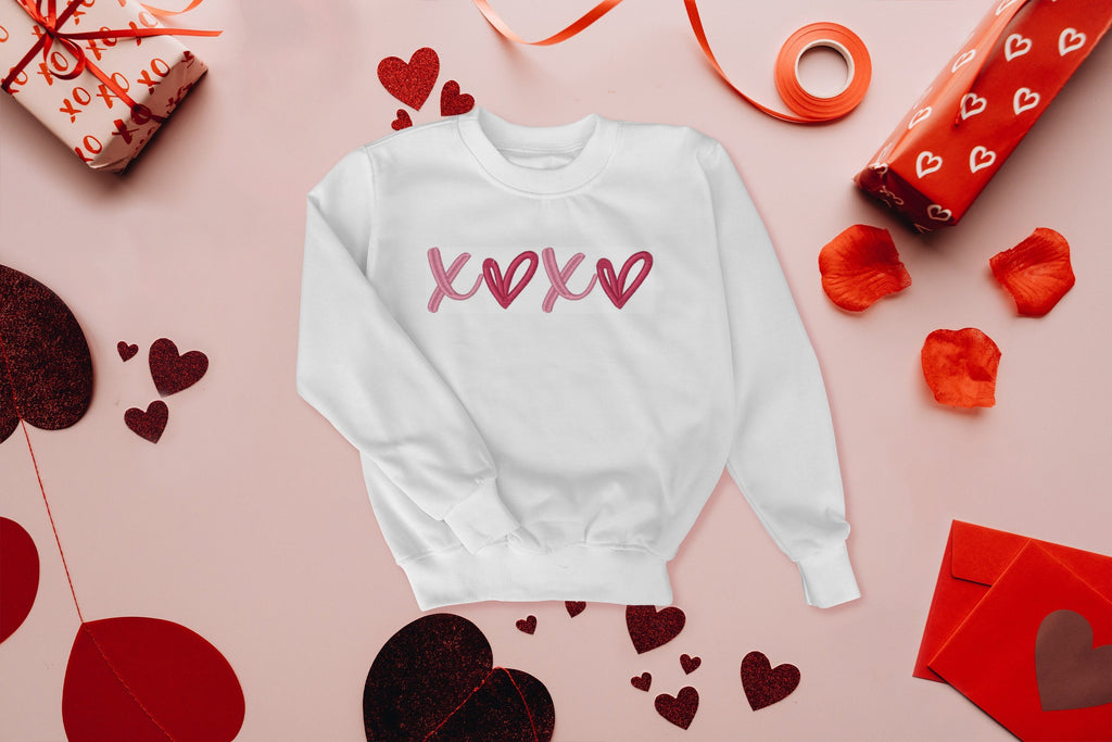 Embroidered XOXO Valentine's Day Crewneck Sweatshirt