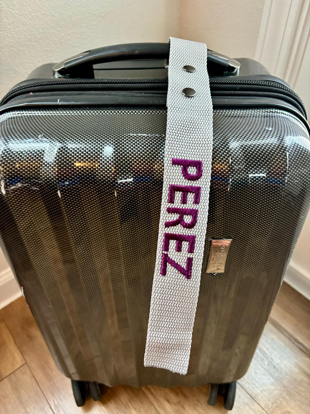 Personalized Custom Embroidered Luggage Tag: Double Sided