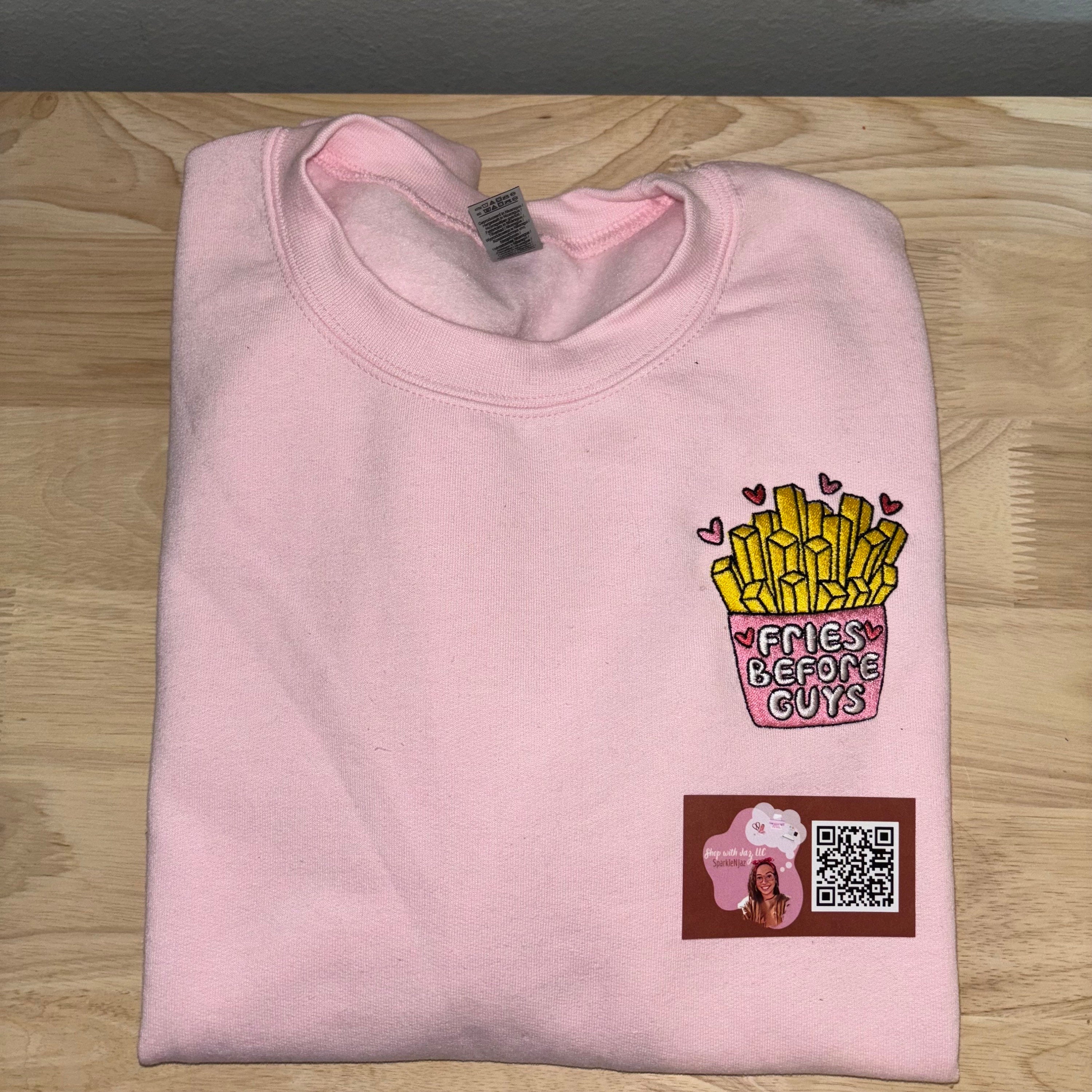 Embroidered Fries Before Guys Sweatshirt