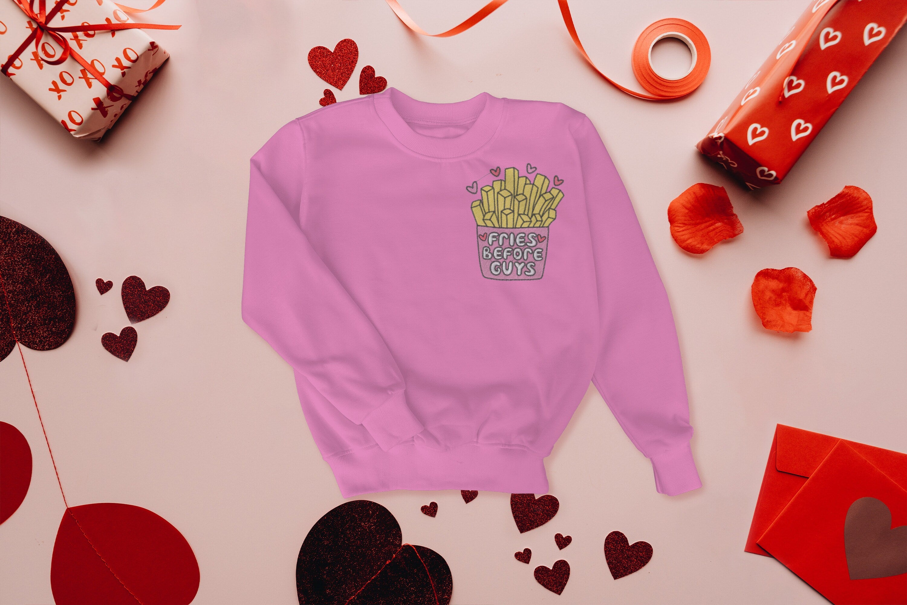 Embroidered Fries Before Guys Sweatshirt