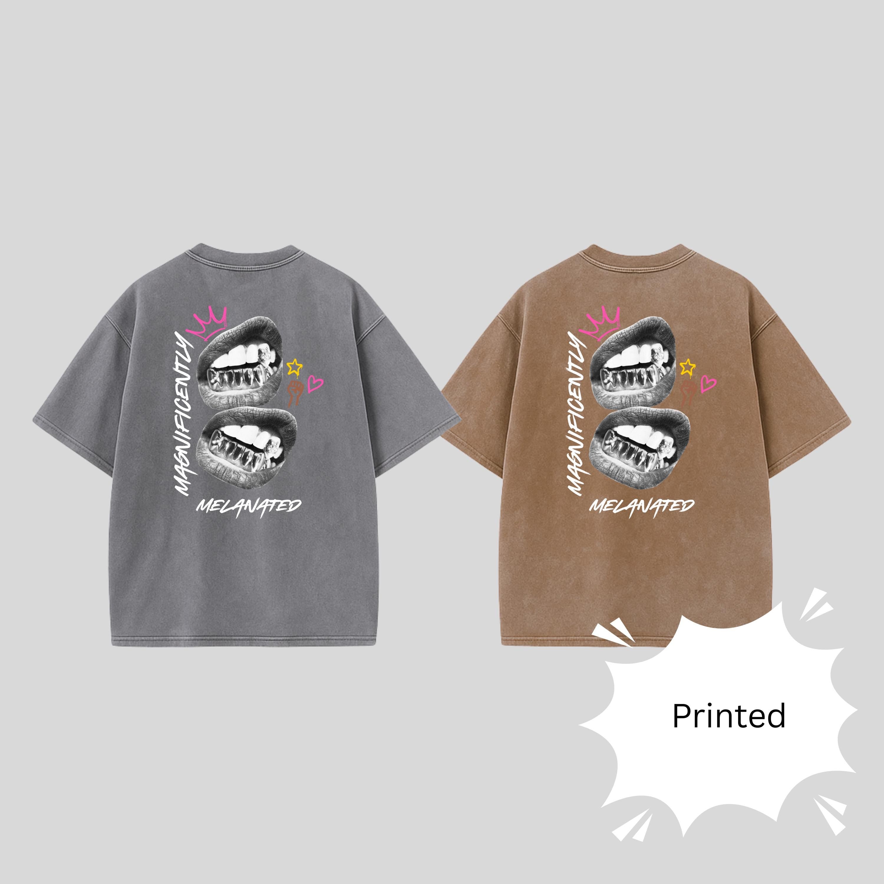 Magnificently Melanated Acid Wash Oversized T-Shirt