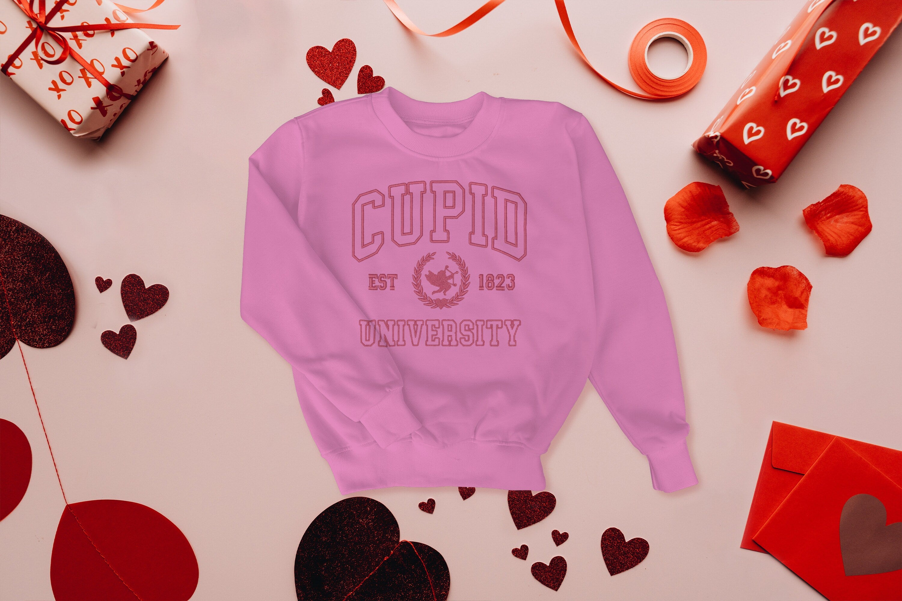 Embroidered Cupid University Sweatshirt