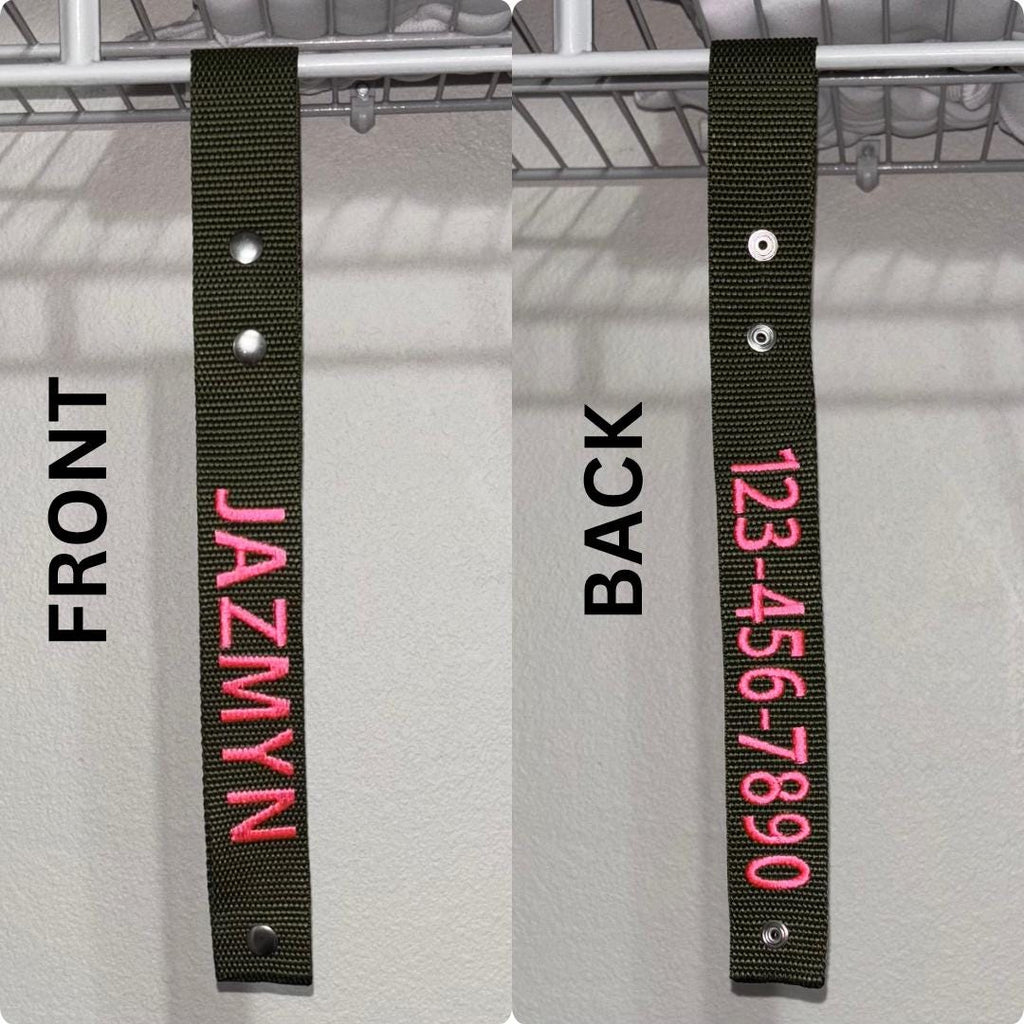 Personalized Custom Embroidered Luggage Tag: Double Sided