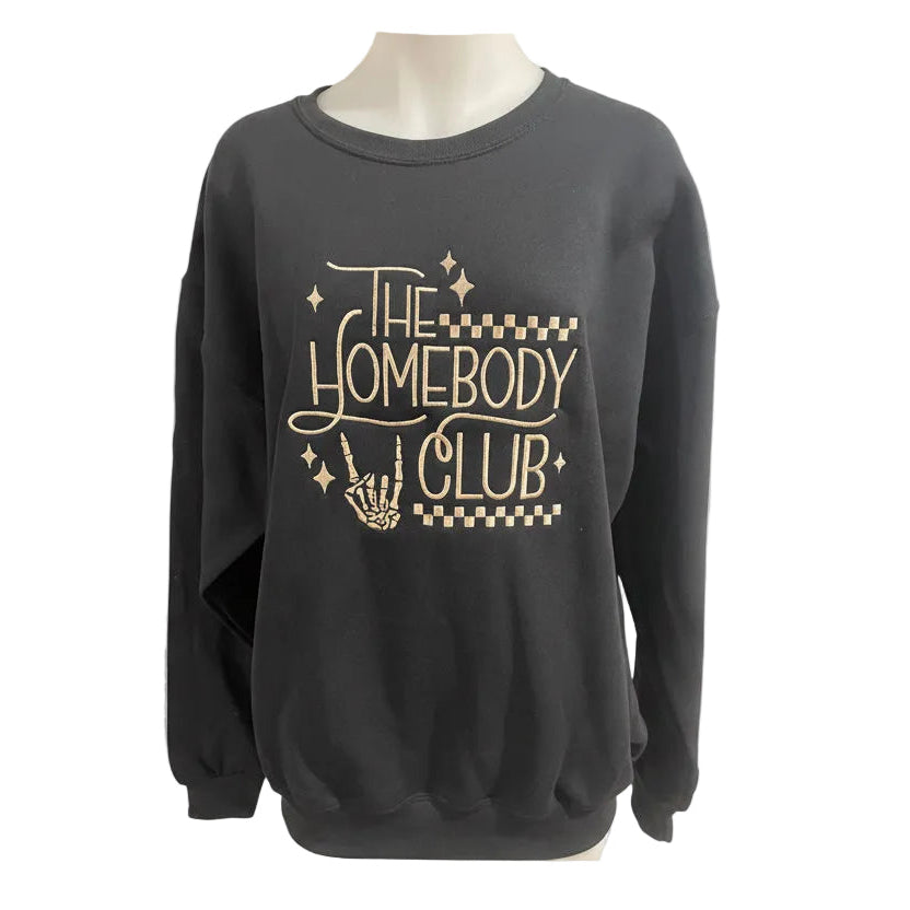 "The Homebody Club" Embroidered Crewneck Sweatshirt