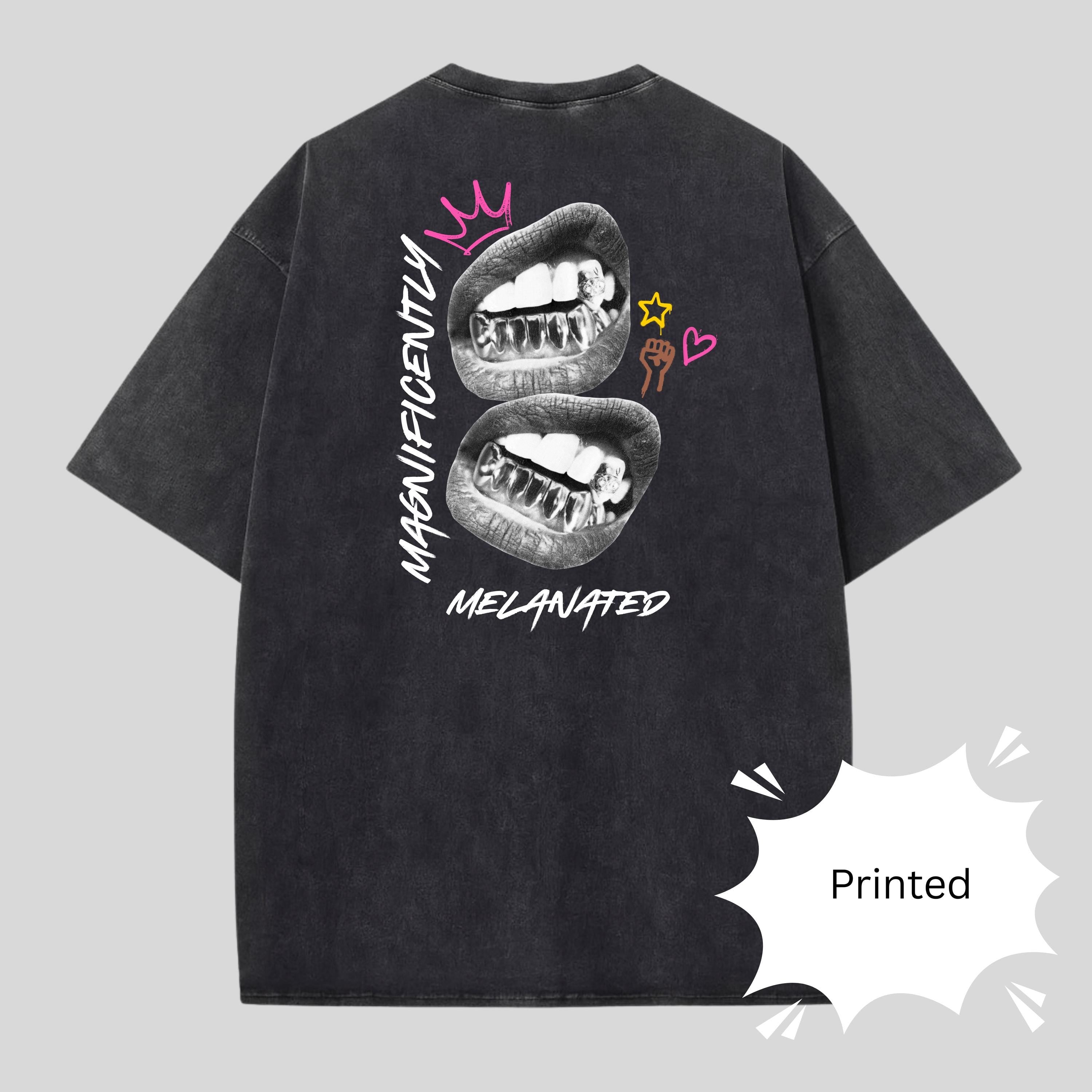Magnificently Melanated Acid Wash Oversized T-Shirt
